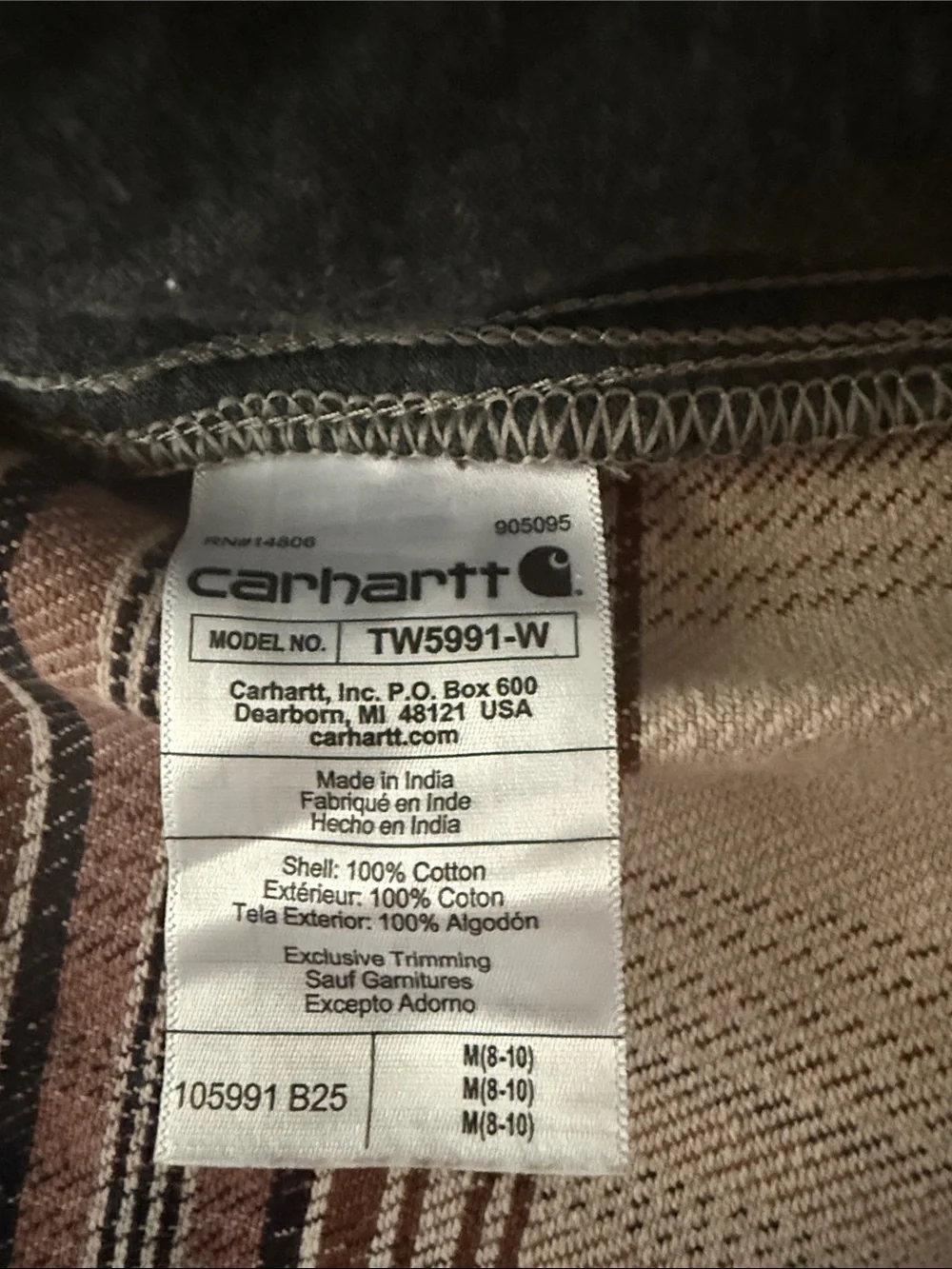 Carhartt received as